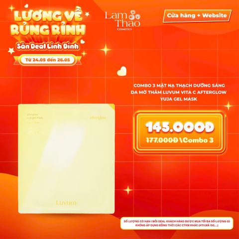  [DEAL SỐC 24.05 - 26.05 COMBO 3 MASK] Mặt Nạ Thạch Dưỡng Sáng Da Mờ Thâm Luvum Vita C Afterglow Yuja Gel Mask 