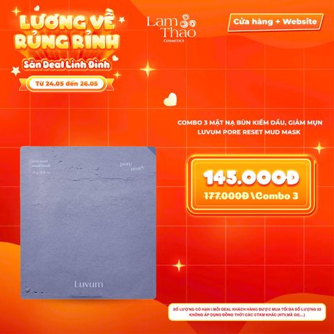  [DEAL SỐC 24.05 - 26.05 COMBO 3 MASK] Mặt Nạ Bùn Kiềm Dầu, Giảm Mụn Luvum Pore Reset Mud Mask 