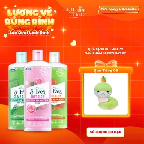  [TẶNG TÚI MỸ PHẨM] [MUA 2 SP ST.IVES BẤT KỲ TẶNG 01 GẤU BÔNG] Nước Tẩy Trang ST.Ives Micellar Water 