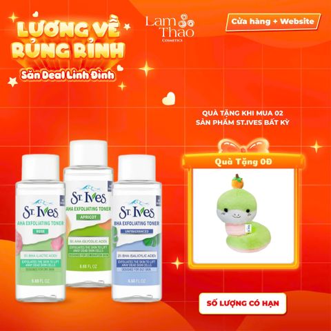  [TẶNG TÚI MỸ PHẨM] [MUA 2 SP ST.IVES BẤT KỲ TẶNG 01 GẤU BÔNG] Nước Hoa Hồng Tấy Tế Bào Chết Và Cấp Ẩm St.Ives Toner 