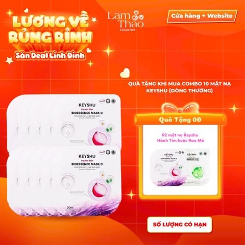  [MUA 10 MASK KEYSHU DÒNG THƯỜNG TẶNG 02 MASK KEYSHU] Mặt Nạ Keyshu Bioessence Mask O GLB 