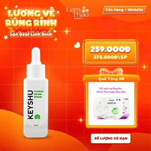  [MUA 1 TẶNG 3 MẶT NẠ KEYSHU NGẪU NHIÊN] Tinh Chất Hỗ Trợ Làm Dịu Da, Hỗ Trợ Ngừa Lão Hóa Keyshu Cicamax Refine Serum 