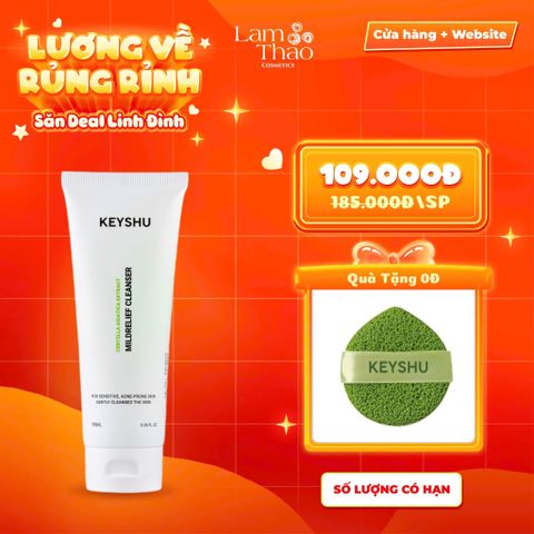  [TẶNG 01 MÚT RỬA MẶT KEYSHU] Sữa Rửa Mặt Làm Sạch Bụi Bẩn Cho Da Nhạy Cảm Keyshu Mildrelief Cleanser 