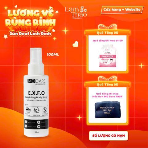  [TẶNG BTT BEFOU 50 MIẾNG] [MUA HĐ MD CARE 499K TẶNG 01 TÚI DA ĐỰNG MỸ PHẨM] Xịt Tẩy Tế Bào Chết Toàn Thân MD CARE E.X.F.O Exfoliating Body Spray 