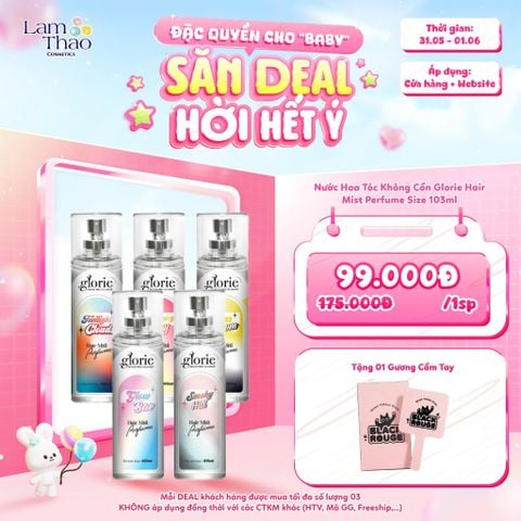  [DEAL SỐC 31.05 - 01.06 MUA SIZE 103ML TẶNG GƯƠNG BLACKROUGE] Nước Hoa Tóc Không Cồn Glorie Hair Mist Perfume 