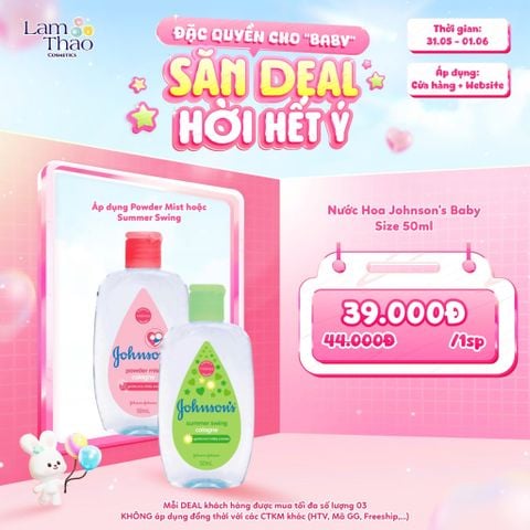  [DEAL SỐC 31.05 - 01.06 KHI MUA SIZE 50ML MÙI POWDER MIST HOẶC SUMMER SWING] Nước Hoa Johnson's Baby 
