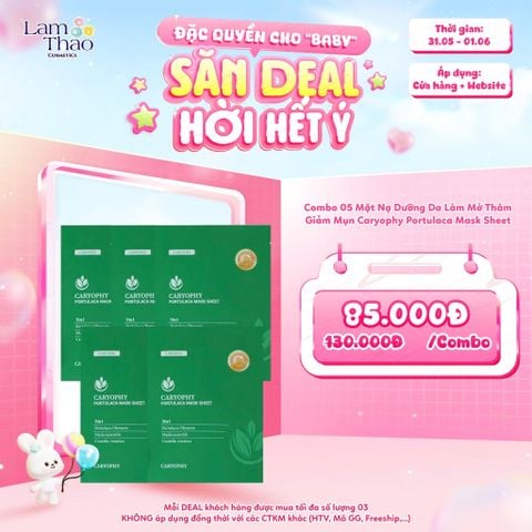  [DEAL SỐC 31.05 - 01.06 KHI MUA COMBO 5 MASK] Mặt Nạ Dưỡng Da Làm Mờ Thâm Giảm Mụn Caryophy Portulaca Mask Sheet 