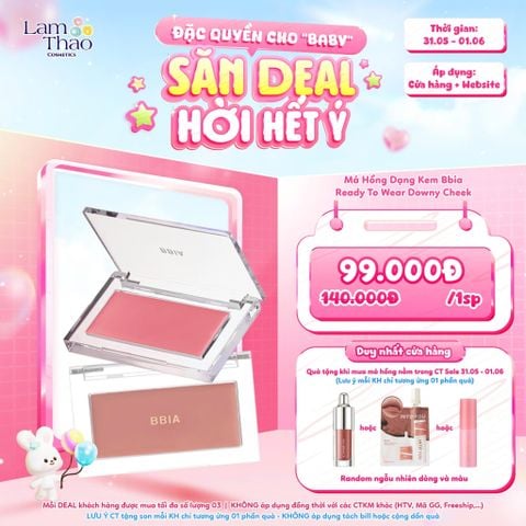  [DEAL SỐC 31.05 - 01.06] Má Hồng Dạng Kem Bbia Ready To Wear Downy Cheek 