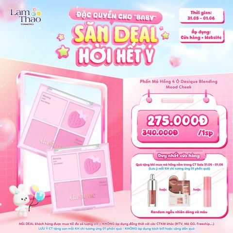  [DEAL SỐC 31.05 - 01.06] Phấn Má Hồng 4 Ô Dasique Blending Mood Cheek 
