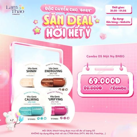  [DEAL SỐC 31.05 - 01.06 KHI MUA COMBO 5 MASK] Mặt Nạ BNBG Vita Genic Wrinkle Care Brightening Jelly Mask 