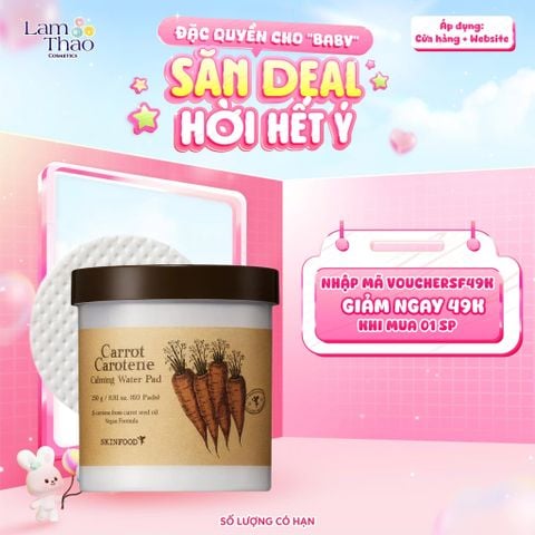  Toner Pad Làm Dịu Da Skinfood Carrot Carotene Calming Water Pad 