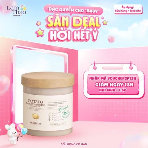  Toner Pad Làm Dịu Và Sáng Da Khoai Tây Madecassoside Skinfood Potato Madecassoside Soothing Pad 