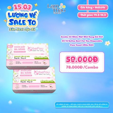  [DEAL SỐC 14.03 - 16.03 COMBO 02 GÓI] Khăn Mặt Khô Dạng Gói Rút 80 Tờ Befou Best For You Disposable Face Towel (Mẫu Mới) 