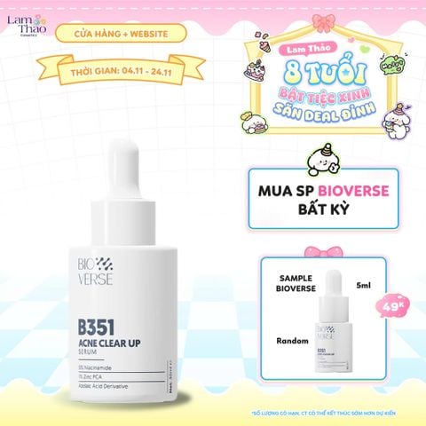  [DEAL SỐC 4.11 - 24.11 TẶNG SAMPLE BIOVERSE 5ML] Tinh Chất Hỗ Trợ Mờ Thâm Mụn Bioverse B351 Acne Clear Up Serum 