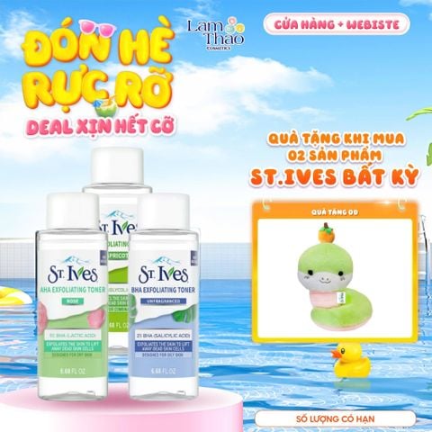  [TẶNG TÚI MỸ PHẨM] [MUA 2 SP ST.IVES BẤT KỲ TẶNG 01 GẤU BÔNG] Nước Hoa Hồng Tấy Tế Bào Chết Và Cấp Ẩm St.Ives Toner 
