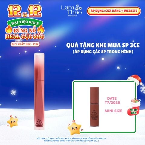  [DEAL SỐC 11.12 - 15.12 TẶNG SON 3CE MINI] Son Kem lì 3CE Velvet Lip Tint Plush 