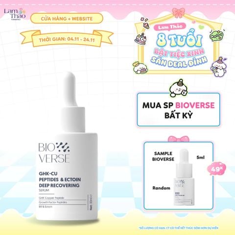  [DEAL SỐC 4.11 - 24.11 TẶNG SAMPLE BIOVERSE 5ML] Tinh Chất Tăng Sừng Khỏe Và Phục Hồi Tổn Thương Bioverse GHK-Cu Peptides & Ectoin Deep Recovering Serum 