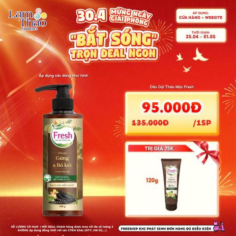  [DEAL SỐC 25.04 - 01.05 TẶNG DẦU XẢ FRESH] Dầu Gội Thảo Mộc Dưỡng Sinh Sạch Gàu Mềm Mượt Fresh 