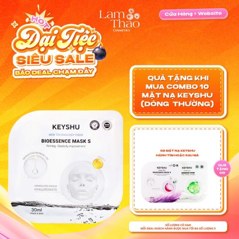  [MUA 10 MASK KEYSHU DÒNG THƯỜNG TẶNG 02 MASK KEYSHU] Mặt Nạ Hỗ Trợ Nâng Cơ Keyshu New Technology Fiber Bioessence Mask S 