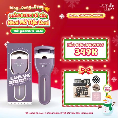  [DEAL SỐC 6.12 - 25.12 MUA HOÁ ĐƠN AMORTALS 349K TẶNG BÔNG MÚT TWIN STAR POWDER PUFF SET]  Bấm Mi Đa Năng Kèm Lược Amortals Eyelash Curler With Comb 