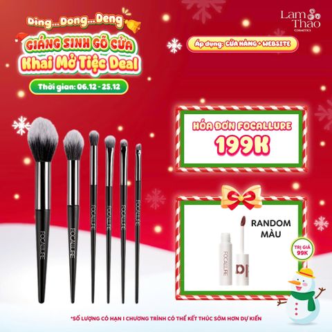  [DEAL SỐC 6.12 - 25.12 MUA HOÁ ĐƠN FOCALLURE 199K TẶNG 01 SON TRUE MATTE LIQUID LIPSTICK] Bộ Cọ Trang Điểm 6 Cây Focallure Makeup Brushes Kit 