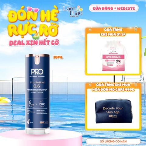  [TẶNG BTT BEFOU 30 MIẾNG] [MUA HĐ MD CARE 499K TẶNG 01 TÚI DA ĐỰNG MỸ PHẨM] Kem Dưỡng Làm Sáng Cải Thiện Nếp Nhăn MD Care Pro-Retinol 0.6 