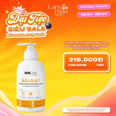  [DEAL SỐC 03.04 - 05.04] Sữa Dưỡng Thể Sáng Da Mờ Thâm MD CARE B.R.I.G.H.T Brightening Booster Body Lotion 