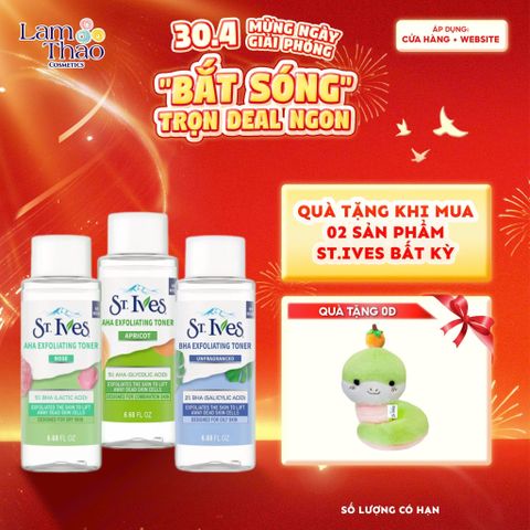  [TẶNG TÚI MỸ PHẨM] [MUA 2 SP ST.IVES BẤT KỲ TẶNG 01 GẤU BÔNG] Nước Hoa Hồng Tấy Tế Bào Chết Và Cấp Ẩm St.Ives Toner 