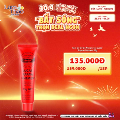  [DEAL SỐC 25.04 - 01.05 SIZE 25G] Kem Đu Đủ Đa Năng Lucas Lucas' Papaw Ointment 