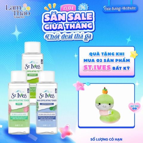  [TẶNG TÚI MỸ PHẨM] [MUA 2 SP ST.IVES BẤT KỲ TẶNG 01 GẤU BÔNG] Nước Hoa Hồng Tấy Tế Bào Chết Và Cấp Ẩm St.Ives Toner 