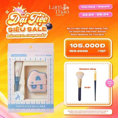  [DEAL SỐC 03.04 - 05.04 TẶNG 01 CỌ TRANG ĐIỂM AMORTALS] Bộ Cọ Mút Đánh Nền Nàng Tiên Cá Amortals Partner Series Base Makeup Cp Tool Box 