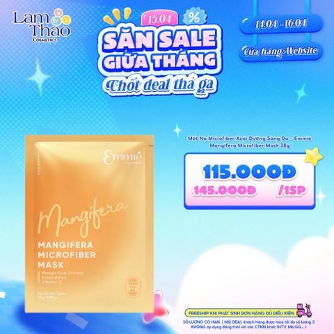  [DEAL SỐC 14.04 - 16.04 COMBO 05 MASK] Mặt Nạ Xoài Dưỡng Sáng Emmie Mangifera Microfiber Mask 