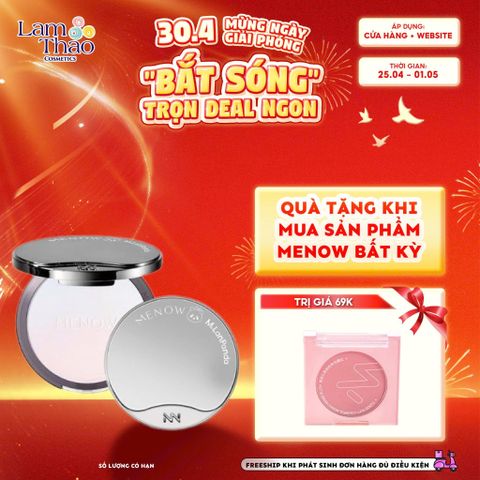  [DEAL SỐC 25.04 - 01.05 TẶNG 01 MÁ HỒNG MENOW] Phấn Phủ Dạng Nén Menow Velvet Mist Complexion Powder 