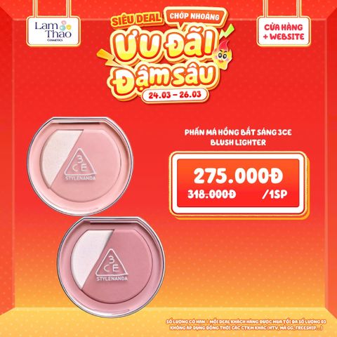  [DEAL SỐC 24.03 - 26.03] Phấn Má Hồng Bắt Sáng 3CE Blush Lighter 