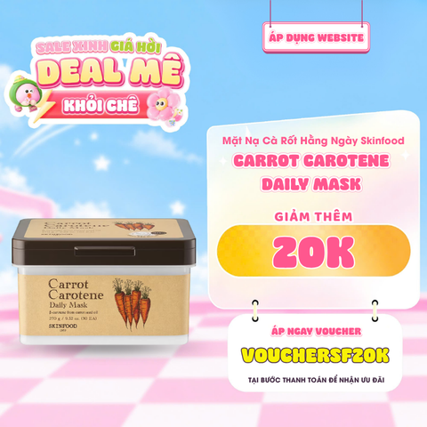  Mặt Nạ Cà Rốt Cấp Ẩm Và Làm Dịu Da Hằng Ngày Skinfood Carrot Carotene Daily Mask 