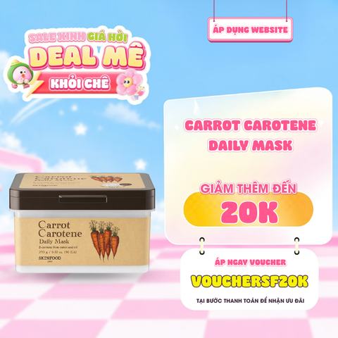  Mặt Nạ Cà Rốt Cấp Ẩm Và Làm Dịu Da Hằng Ngày Skinfood Carrot Carotene Daily Mask 