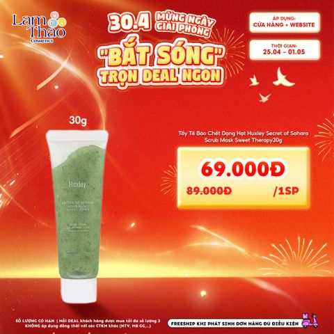  [DEAL SỐC 25.04 - 01.05 SIZE 30G] Tẩy Tế Bào Chết Dạng Hạt Huxley Secret of Sahara Scrub Mask Sweet Therapy 