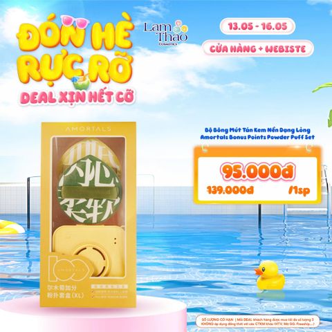  [DEAL SỐC 13.05 - 16.05] Bộ Bông Mút Tán Kem Nền Dạng Lỏng Amortals Bonus Points Powder Puff Set 
