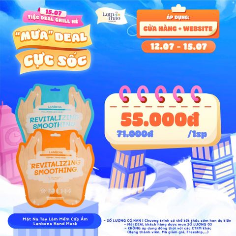  [DEAL 12/7 - 15/7 GIÁ SỐC] Mặt Nạ Tay Làm Mềm Cấp Ẩm Lanbena Hand Mask 
