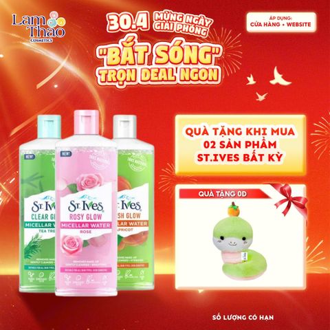  [TẶNG TÚI MỸ PHẨM] [MUA 2 SP ST.IVES BẤT KỲ TẶNG 01 GẤU BÔNG] Nước Tẩy Trang ST.Ives Micellar Water 