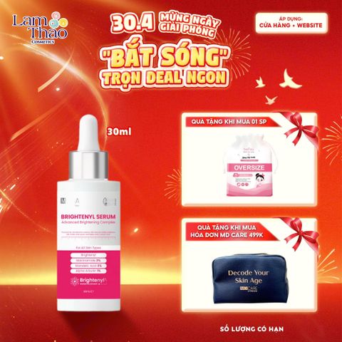  [TẶNG BTT BEFOU OVERSIZE 50 MIẾNG] [HĐ MD CARE 499K TẶNG 01 TÚI DA] Tinh Chất Làm Sáng Da Đa Tầng MD Care Brightenyl Serum Advanced Brightening Complex 