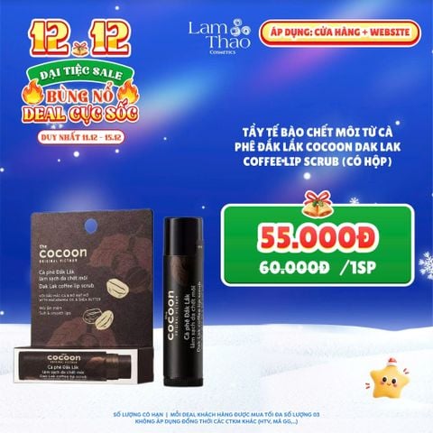  [DEAL SỐC 11.12 - 15.12] Tẩy Tế Bào Chết Môi Từ Cà Phê Đắk Lắk Cocoon Dak Lak Coffee Lip Scrub (Có hộp) 