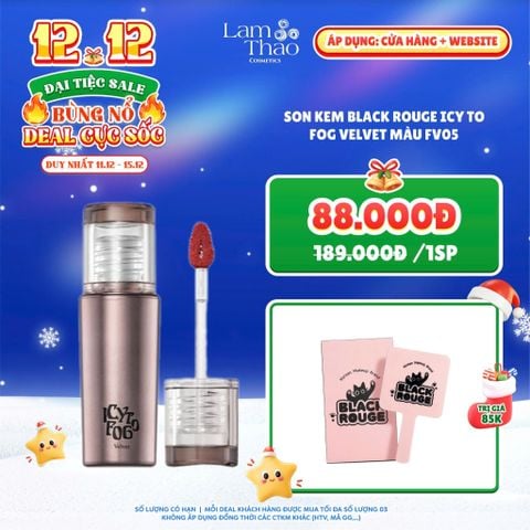  [DEAL SỐC 11.12 - 15.12 MUA MÀU FV05 TẶNG GƯƠNG CẦM TAY BACKROUGR] Son Kem Black Rouge Icy To Fog Velvet 