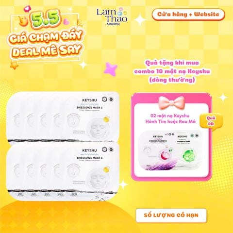  [MUA 10 MASK KEYSHU DÒNG THƯỜNG TẶNG 02 MASK KEYSHU] Mặt Nạ Hỗ Trợ Nâng Cơ Keyshu New Technology Fiber Bioessence Mask S 