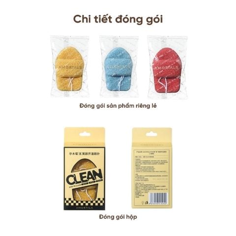  Bộ Bông Rửa Mặt Amortals Wash To Smile Face Washing Pluff Slipper Shaped 