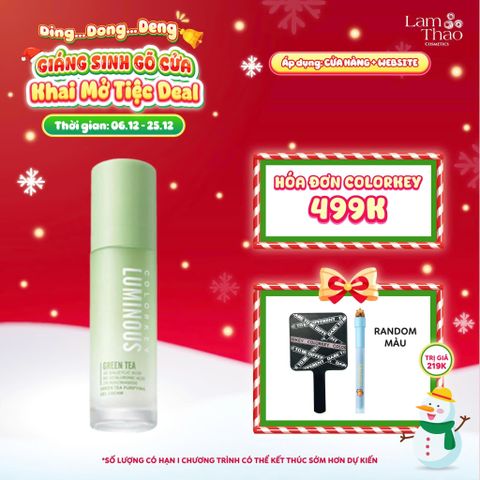  [DEAL SỐC 6.12 - 25.12 MUA HOÁ ĐƠN COLORKEY 499K TẶNG GƯƠNG + SON KEM LÌ] Gel Dưỡng Kiểm Soát Dầu Colorkey Luminous Green Tea Purifying Gel Cream 