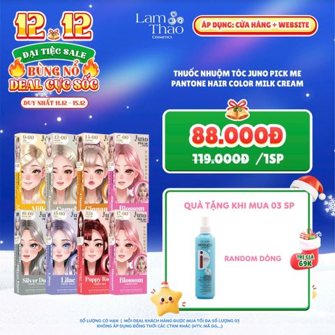 [DEAL SỐC 11.12 - 15.12 MUA 03 TẶNG XỊT DƯỠNG TÓC DCASH ] Thuốc Nhuộm Tóc Juno Pick Me Pantone Hair Color Milk Cream 