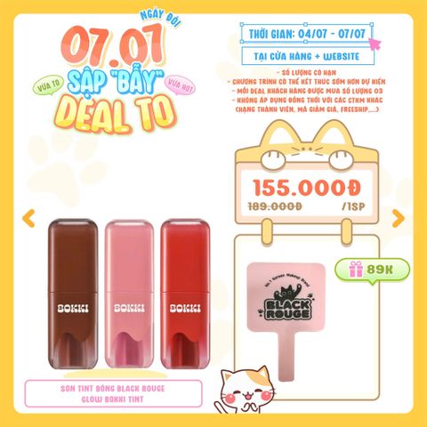  [DEAL 04/7 - 07/7 TẶNG 1 GƯƠNG BLACK ROUGE] Son Tint Bóng Black Rouge Glow Bokki Tint 