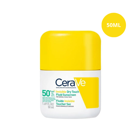  [DUY NHẤT Q7 & TÂN PHÚ: HĐ CERAVE TỪ 1TR TẶNG BÌNH NƯỚC MAYBELLINE + TÚI GARNIER + TÚI CERAVE + 04 SRM CERAVE 30ML + SỮA DƯỠNG 30ML + BTT 120 MIẾNG]  [KHÔNG ÁP DỤNG HTV] Sữa Chống Nắng Kiềm Dầu Cerave Invisible Dry Touch Fluid Sunscreen SPF50+ PA++++ 