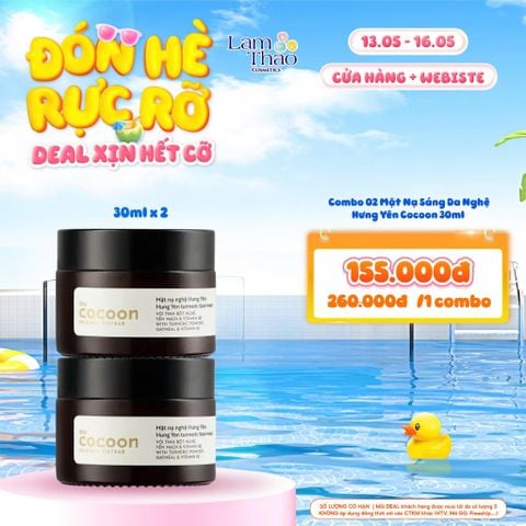  [DEAL SỐC 13.05 - 16.05 COMBO 2 HŨ 30ML] Mặt Nạ Sáng Mịn Da Nghệ Hưng Yên Cocoon Hung Yen Turmeric Face Mask 